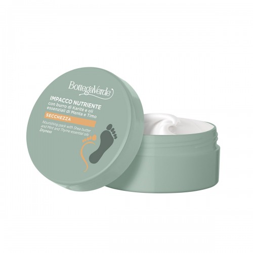 Tápláló pakolás lábra shea vajjal, menta és kakukkfű illóolajjal (100 ml) - szárazság ellen
