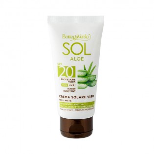 SOL Aloe - Nyugtató és hidratáló arckrém, Aloe lével - SPF20 - közepes védelem (50 ml) vízálló 