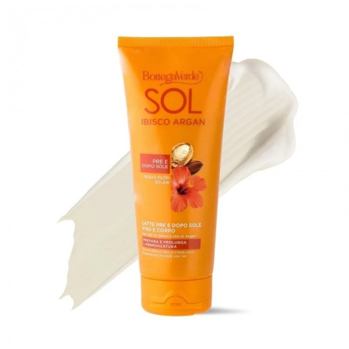 SOL Ibisco Argan - Napozás előtti és utáni arc- és testápoló - előkészíti és meghosszabbítja a barnaságot - Hibiszkusz olajjal és Argánolajjal - Nem tartalmaz fényszűrőt
