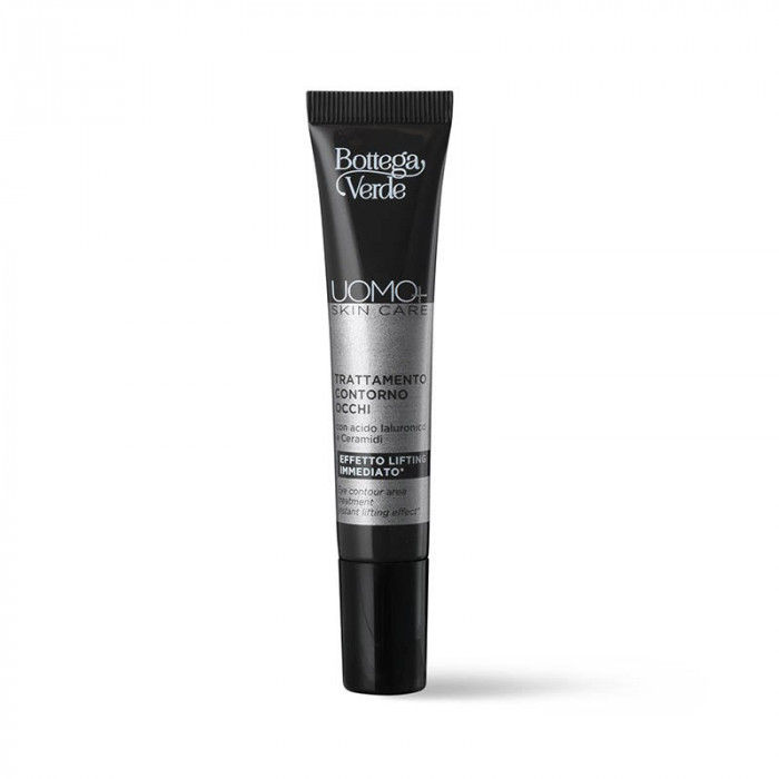 UOMO+ skincare - Szemkontúr kezelés férfiaknak - azonnali lifting hatás* - hialuronsavval és ceramidokkal (15 ml)