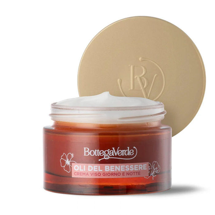 Oli del benessere - Puha, gyengéd,tápláló nappali és éjszakai arckrém - 5 kivételes olajjal (50 ml) - Normál és száraz bőrre