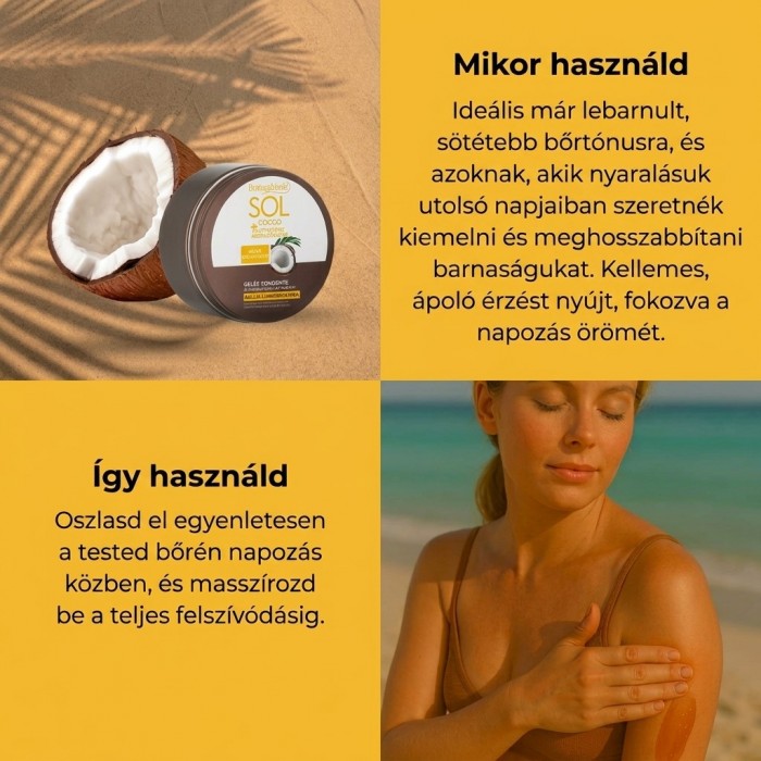 SOL Cocco - Barnulást serkentő olvadó gél - Fokozza a barnaságot