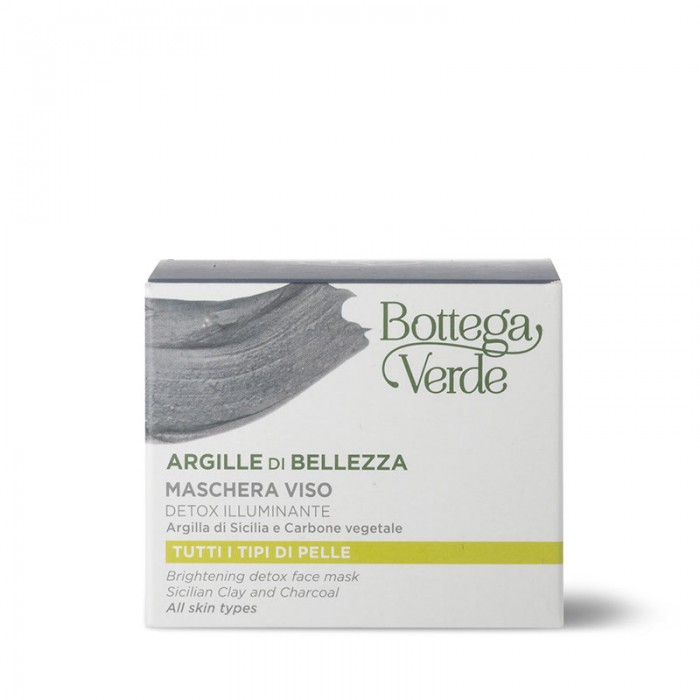 Argille di bellezza - Világosító méregtelenítő arcmaszk (50 ml) - Szicíliai agyag és szén - minden bőrtípusra