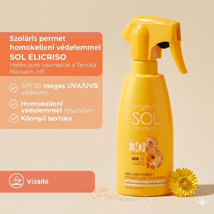 SOL HELICHRYSUM - SUN SPRAY - MAGAS VÉDELEM SPF30 - VÍZÁLLÓ 