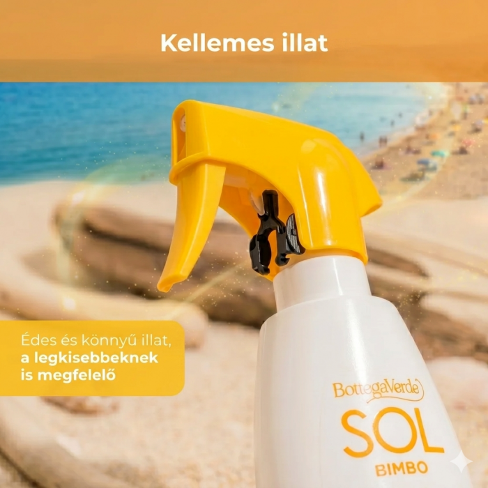 SOL kids - Napspray - homokálló - Aloe verával és édes mandulatejjel - nagyon magas védelem SPF50+ - kifejezetten gyermekek számára készült védelem