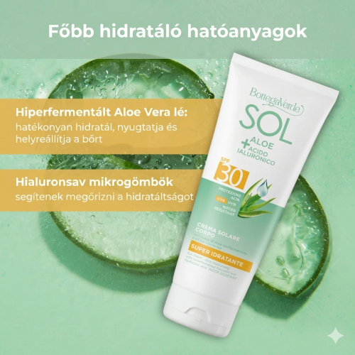 SOL Aloe hyaluronsav - Naptej - Magas védelem SPF30