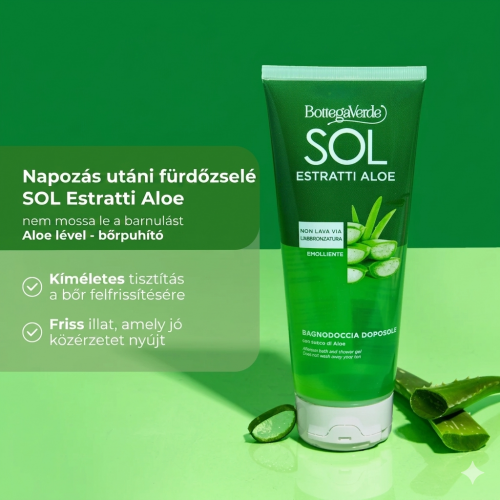 SOL Estratti Aloe - Napozás utáni tusfürdő - meghosszabbítja a barnulást - aloe kivonattal
