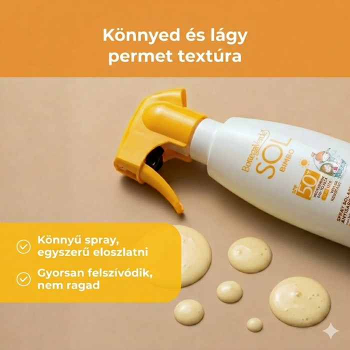 SOL kids - Napspray - homokálló - Aloe verával és édes mandulatejjel - nagyon magas védelem SPF50+ - kifejezetten gyermekek számára készült védelem
