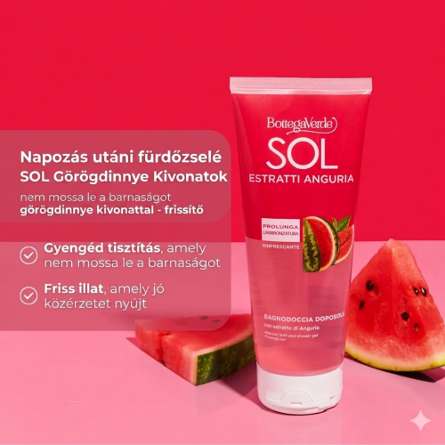 SOL Estratti Anguria - Napozás utáni tusfürdő - meghosszabbítja a barnulást - görögdinnye kivonattal