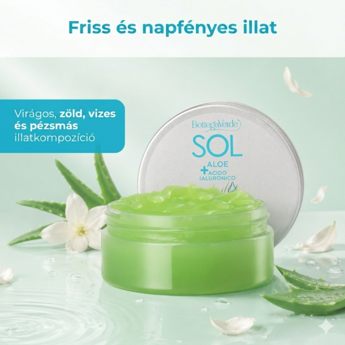 SOL Aloe Hyaluronic Acid - Napozás utáni hidratáló testápoló gél - azonnali enyhülést nyújt