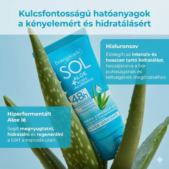 SOL Aloe hyaluronsav - Napozás utáni arckrém
