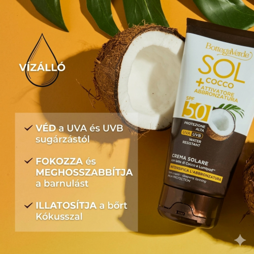 SOL Cocco - Barnulást segítő napozókrém - Magas védelem SPF50